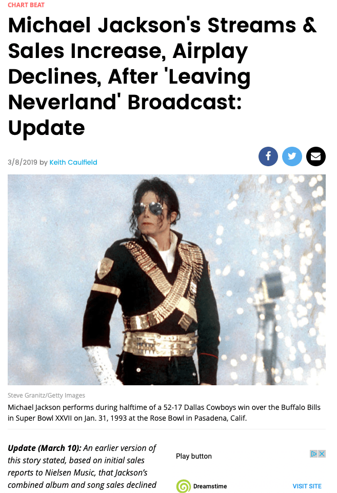 Billboard Michael Jackson Leaving Neverland