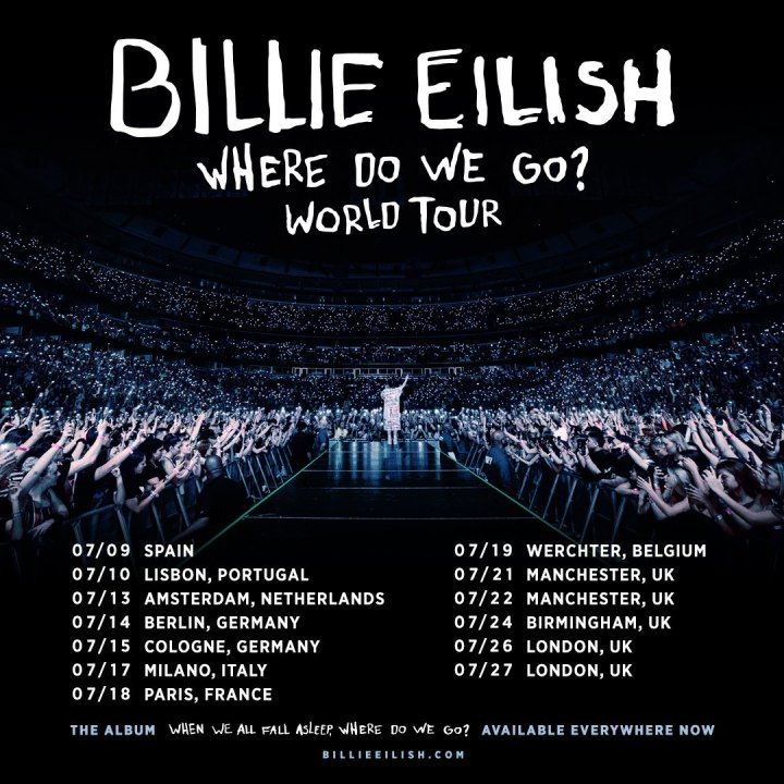 Billie Eilish Where Do We Go? World Tour Facebook 2019-09-27