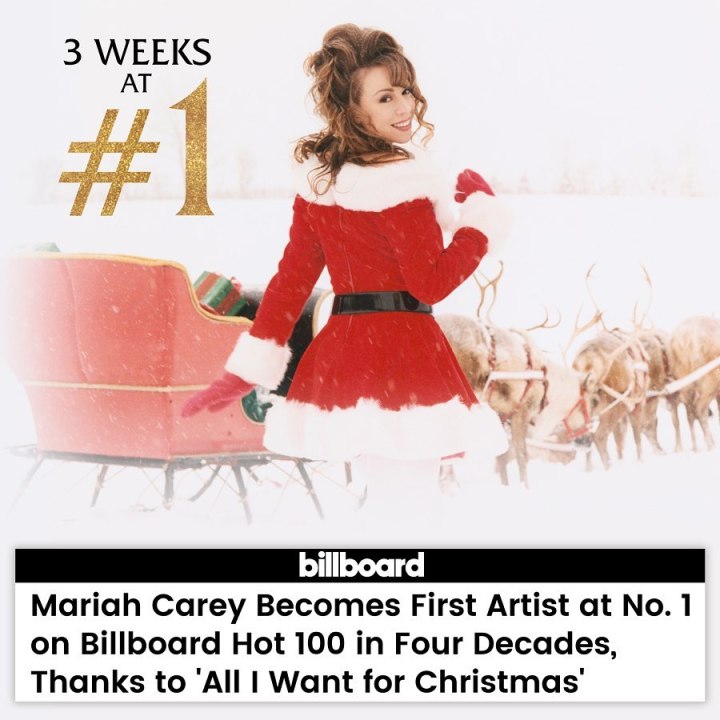 Mariah Carey All I Want for Christmas Is You Billboard 2019 December