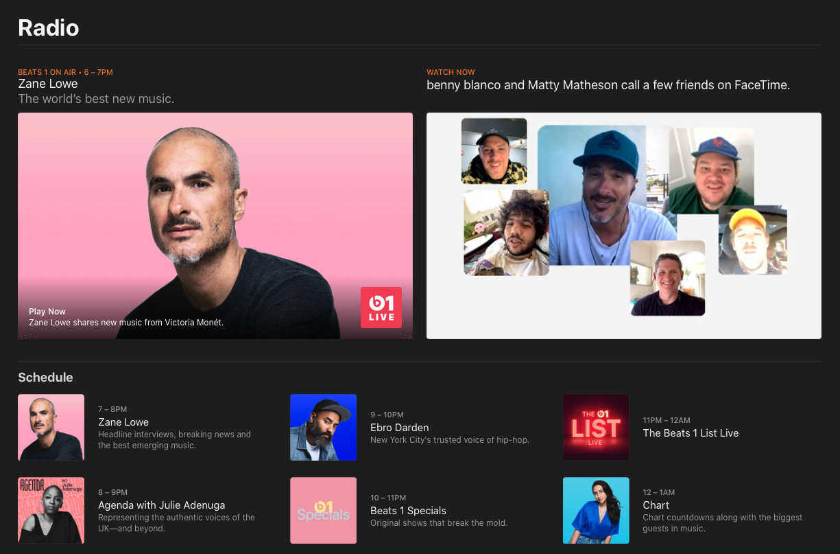 Beats 1 Radio Screen Shot