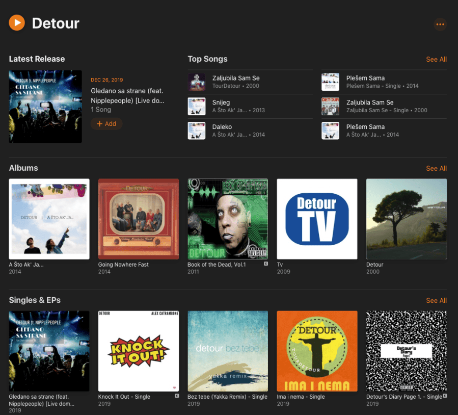 Apple Music Detour Profil