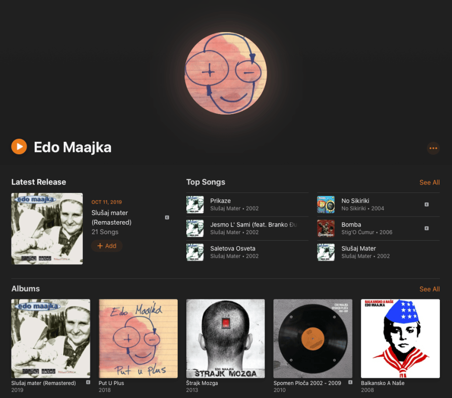 Apple Music Edo Maajka Profil