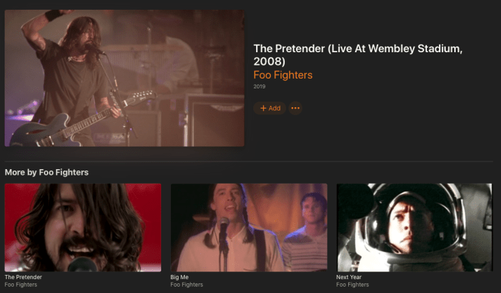 Apple Music Foo Fighters Live Screen Shot