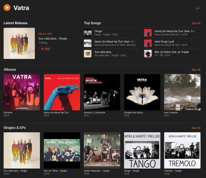 Apple Music Vatra Profil Screen Shot