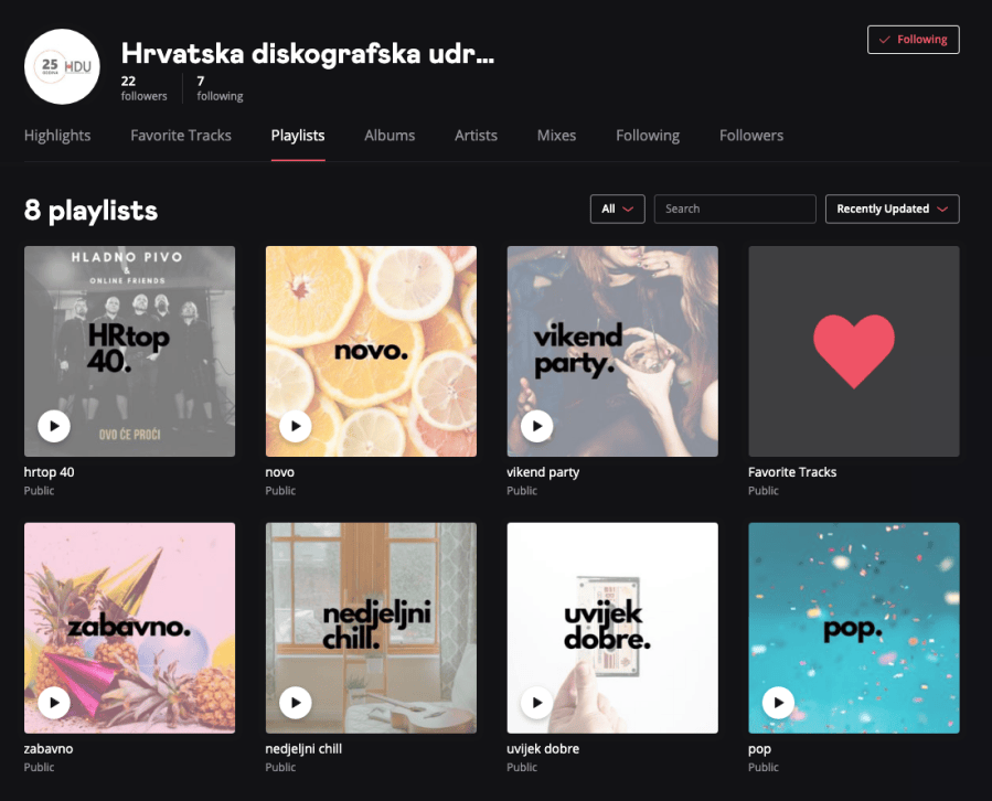 HDU Profil na Deezeru